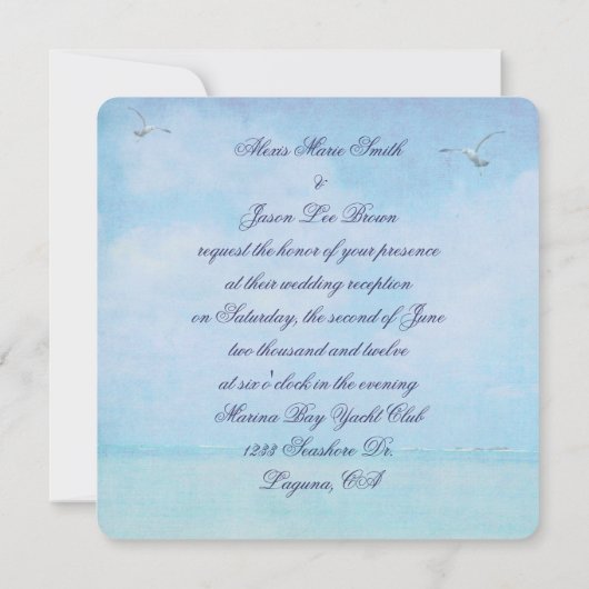 Faire-part de mariage phare (Dos)