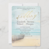 Faire-part de mariage phare de bateau de plage (Devant)