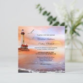 Faire-part de mariage phare de Beach (Debout devant)