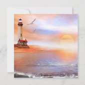 Faire-part de mariage phare de Beach (Dos)