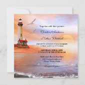 Faire-part de mariage phare de Beach (Devant)