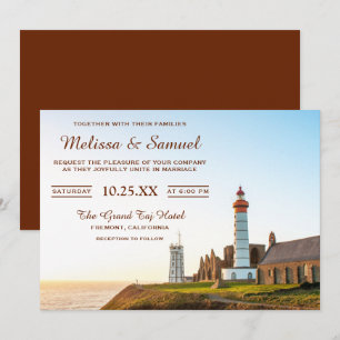 Faire-part de mariage phare nautique panoramique
