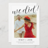 Faire-part de mariage photo (Devant / Derrière)