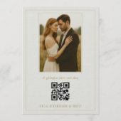 Faire-part de mariage photo à code QR floral vert (Dos)