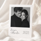 Faire-part de mariage photo à script moderne