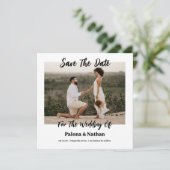 Faire-part de mariage photo à script moderne (Debout devant)