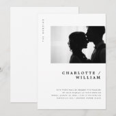 Faire-part de mariage photo à typographie moderne  (Devant / Derrière)