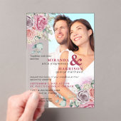 Faire-part de mariage photo acrylique Roses aquare (In situ (ordinateur de poche))