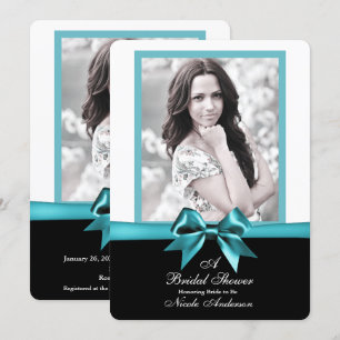 Faire-part de mariage photo arc-en-ciel turquoise
