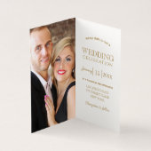 Faire-part de mariage photo argent et or simple (Inside)