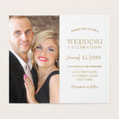 Faire-part de mariage photo argent et or simple (Inside Unfolded)