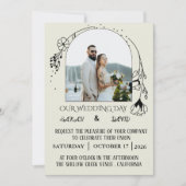 Faire-Part de Mariage Photo avec Arche Moderne (Devant)