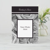 Faire-part de mariage photo avec bordure Rose (Debout devant)