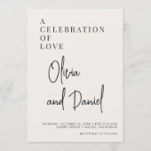 Faire-part de mariage photo avec code QR écriture (Devant)