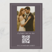 Faire-part de mariage photo avec code QR écriture (Dos)