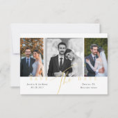 Faire-part de mariage photo avec écriture dorée ca (Devant)