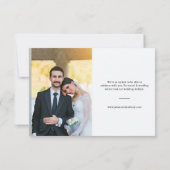 Faire-part de mariage photo avec écriture dorée ca (Dos)