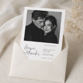Faire-part de mariage photo avec écriture moderne
