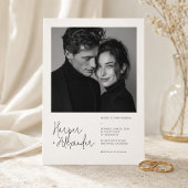 Faire-part de mariage photo avec écriture moderne