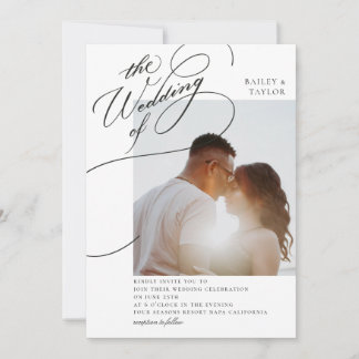 Faire-part de mariage photo avec lettrage