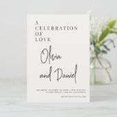Faire-part de mariage photo avec QR Code Dusty Blu (Debout devant)