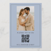 Faire-part de mariage photo avec QR Code Dusty Blu (Dos)