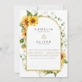 Faire-part de mariage photo avec tournesol (Devant)