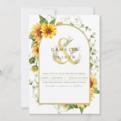 Faire-part de mariage photo avec tournesol (Devant)