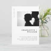 Faire-part de mariage photo avec une typographie m (Debout devant)