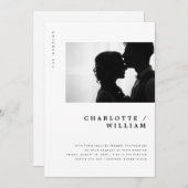 Faire-part de mariage photo avec une typographie m (Devant / Derrière)