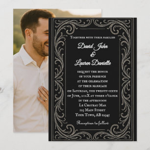Faire-part de mariage Photo Black Beauty