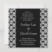 Faire-part de mariage photo Black Damask (Dos)