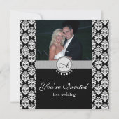 Faire-part de mariage photo Black Damask (Devant)