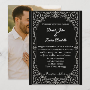 Faire-part de mariage photo Black Swan