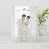 Faire-part de mariage photo blanc (Debout devant)