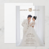 Faire-part de mariage photo blanc (Devant / Derrière)