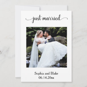 Faire-part de mariage photo blanc et or