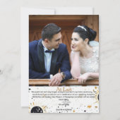 Faire-part de mariage photo blanc et or (Dos)
