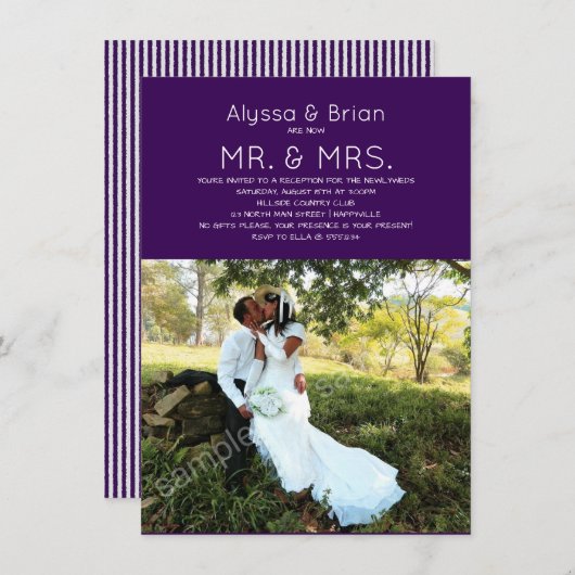 Faire-part de Mariage photo bleu clair (Devant / Derrière)