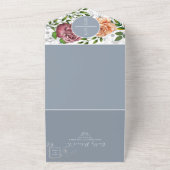 Faire-part de mariage photo bleu foncé rose (Dehors)