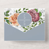 Faire-part de mariage photo bleu foncé rose (Verso)