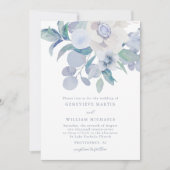 Faire-part de mariage photo bleu simple (Devant)