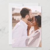 Faire-part de mariage photo bleu simple (Dos)