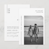 Faire-Part de Mariage Photo Bohème Élégant Pas Che (Devant / Derrière)