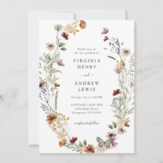 Faire-part de mariage photo Boho (Devant)