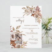 Faire-part de mariage photo Boho d'automne. Invita (Debout devant)