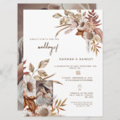 Faire-part de mariage photo Boho d'automne. Invita (Devant / Derrière)
