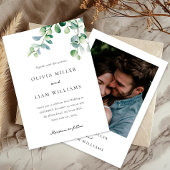 Faire-part de mariage photo Boho Green Eucalyptus