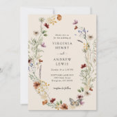 Faire-part de mariage photo Boho Wildflower (Devant)