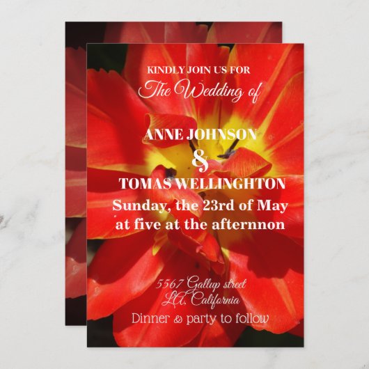 Faire-part de mariage, Photo botanique (Devant / Derrière)